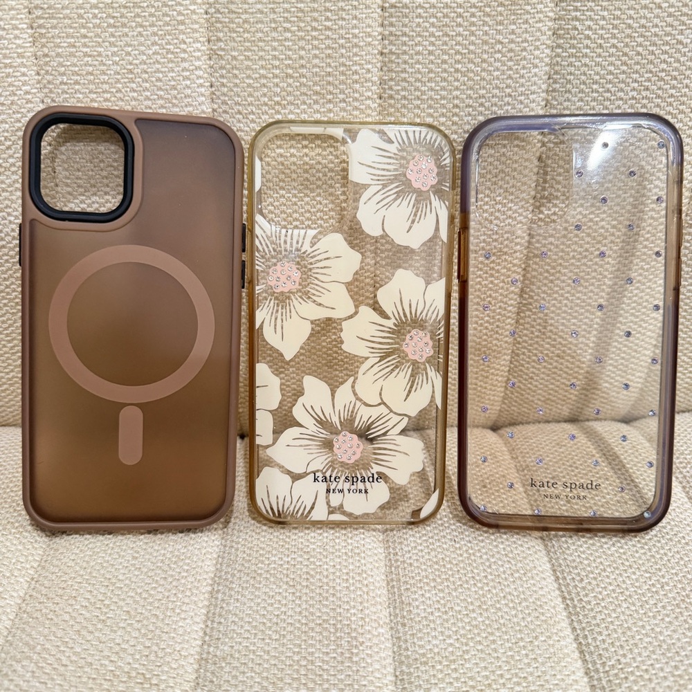 kate spade Floral and Clear iPhone 12 Pro Cases -‎ Brown and Purple